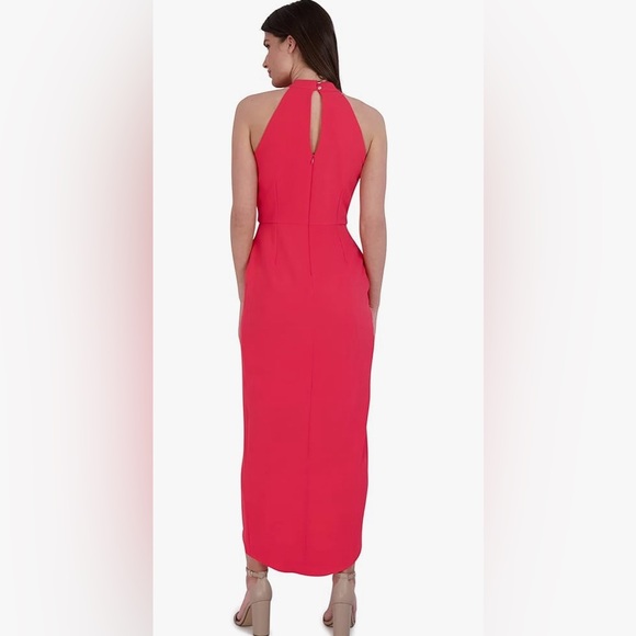 NWT Julia Jordan Knot Neck Tulip Hem Coral Dress SIZE 6 - Picture 3 of 14